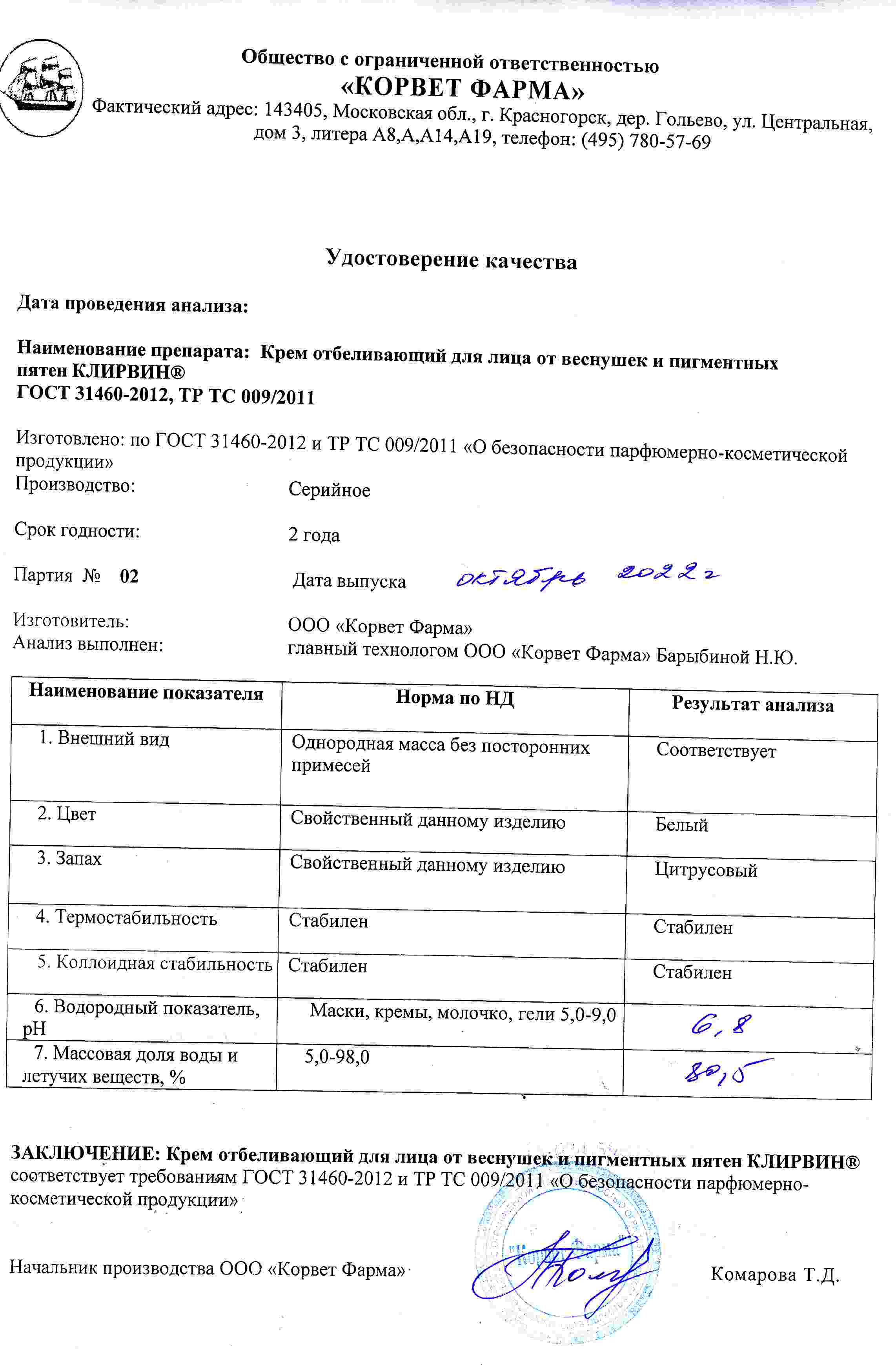 Паспорт №10202202